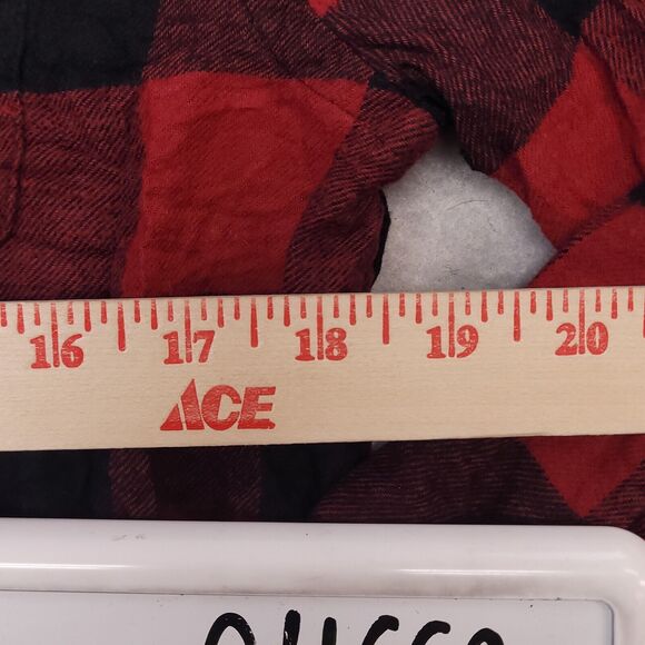 Croft & Barrow Buffalo Check Flannel Button Up Shirt Mens Size Medium M Red - Picture 8 of 10